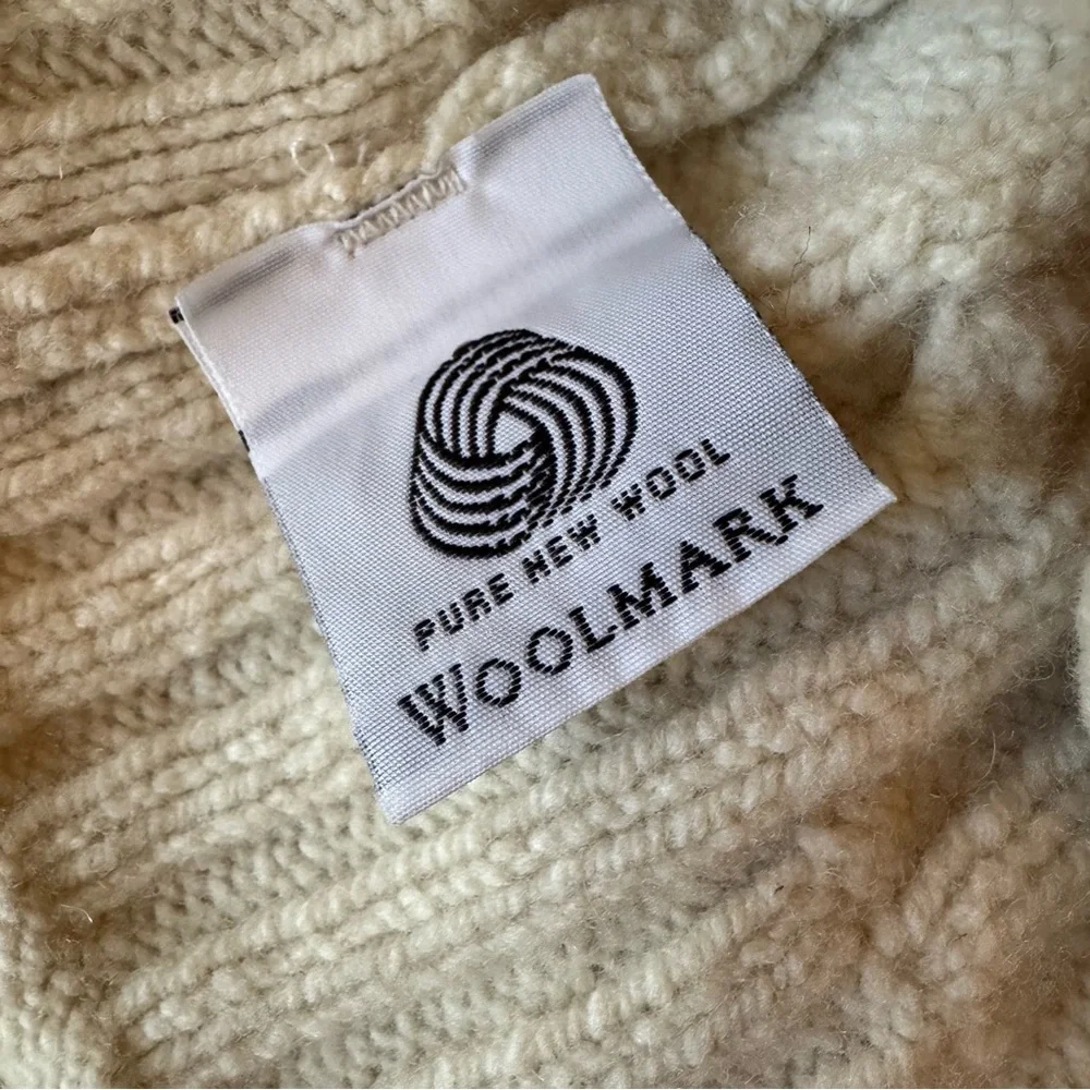 🦋Fisherman Out of Ireland Pure Wool Cashmere Blend Cable Knit Turtleneck🦋 - Picture 6 of 12